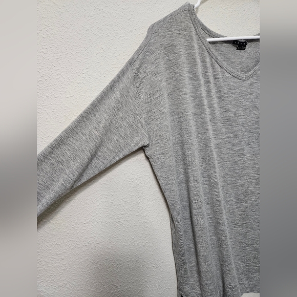 Theory small gray 3/4 dolman Dropped shoulder sleeve v neck pullover soft Shirt - Picture 4 of 7